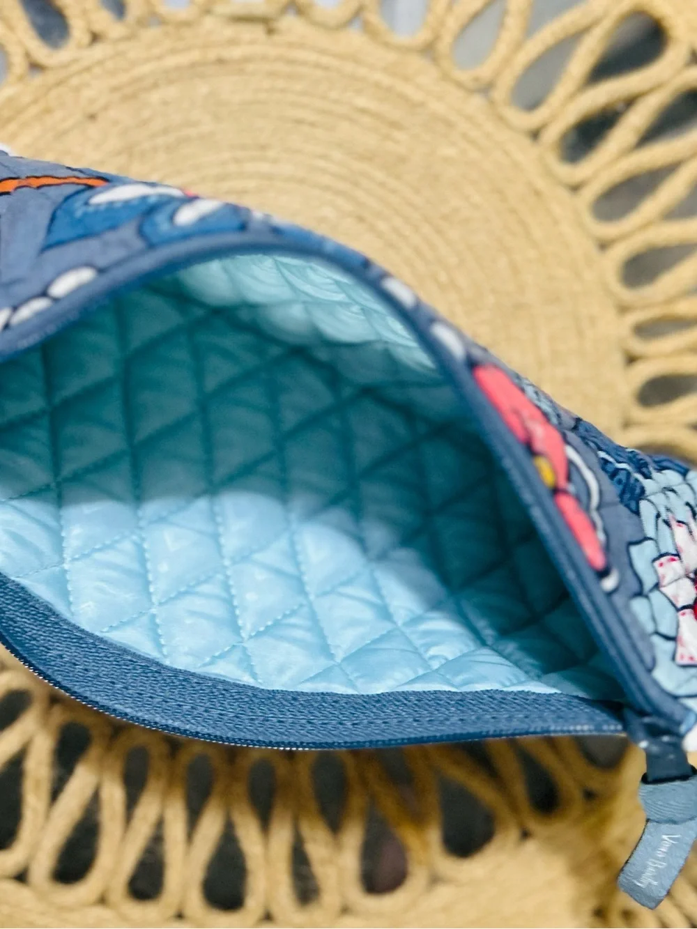 Vera Bradley quilted  cotton  accessory pouch -“Tropical Evening